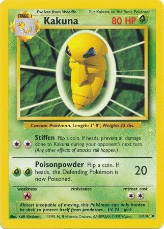 Kakuna (33/102) [Base Set Unlimited] | Jomio and Rueliete's Cards and Comics