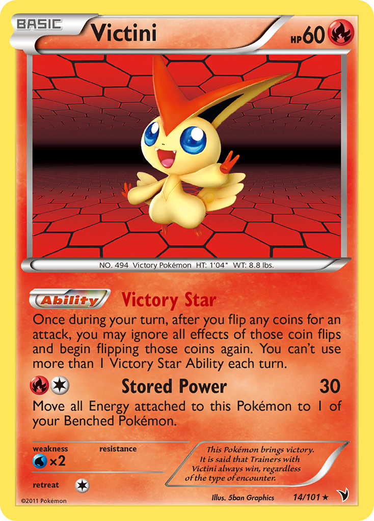 Victini (14/101) [Black & White: Noble Victories] | Jomio and Rueliete's Cards and Comics