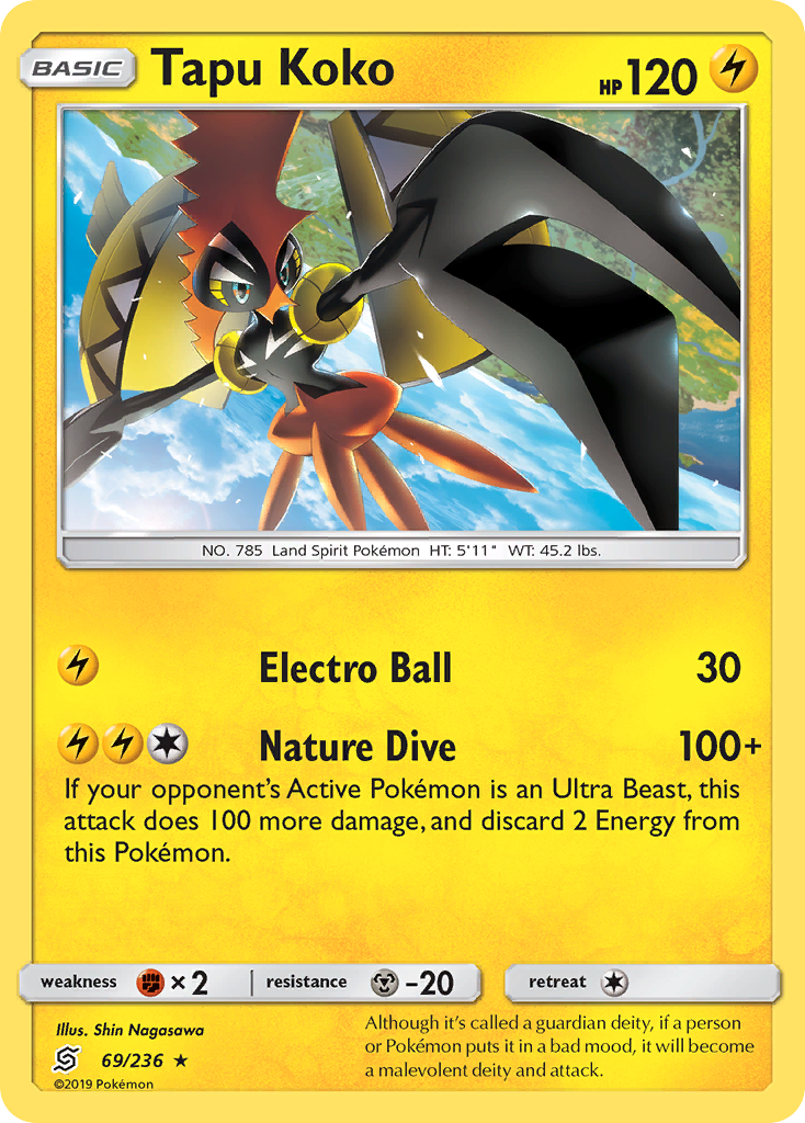 Tapu Koko (69/236) [Sun & Moon: Unified Minds] | Jomio and Rueliete's Cards and Comics