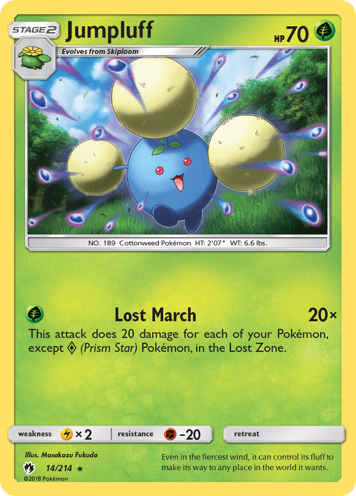 Jumpluff (14/214) [Sun & Moon: Lost Thunder] | Jomio and Rueliete's Cards and Comics