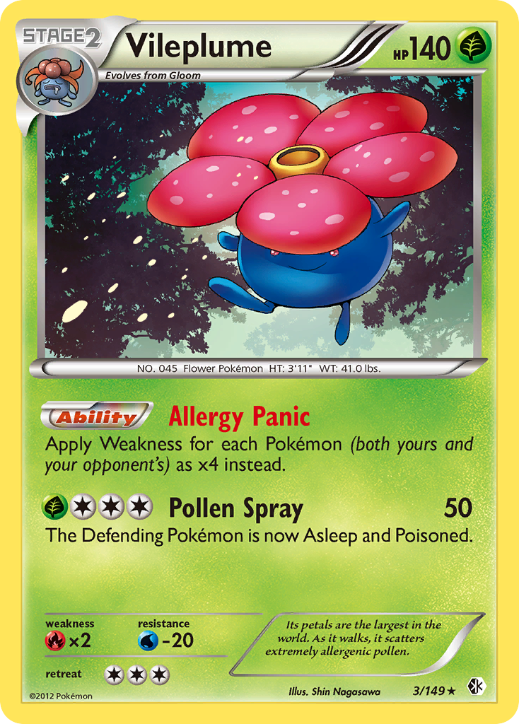 Vileplume (3/149) [Black & White: Boundaries Crossed] | Jomio and Rueliete's Cards and Comics