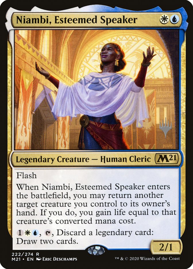 Niambi, Esteemed Speaker (Promo Pack) [Core Set 2021 Promos] | Jomio and Rueliete's Cards and Comics