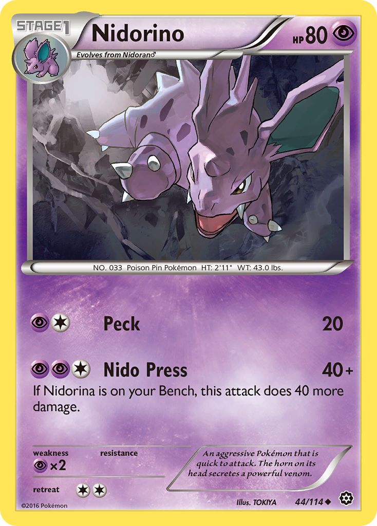 Nidorino (44/114) [XY: Steam Siege] | Jomio and Rueliete's Cards and Comics