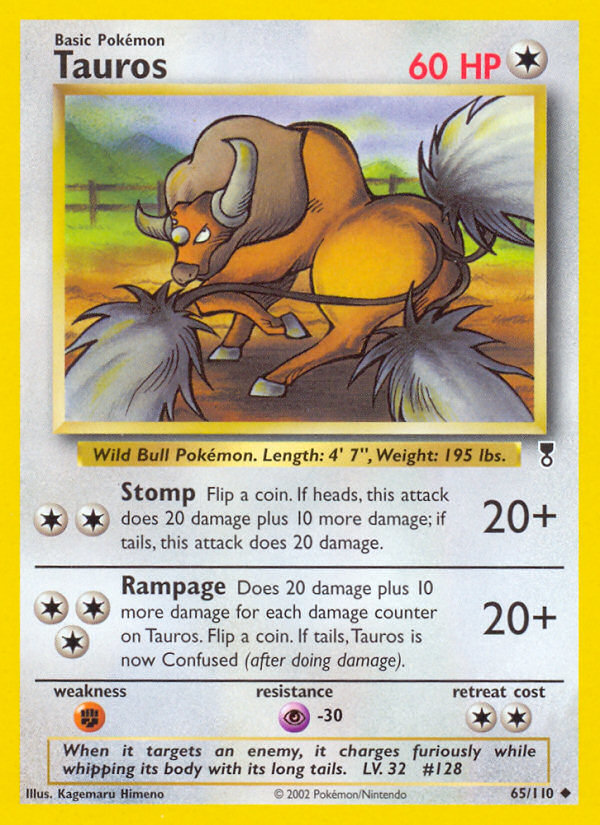 Tauros (65/110) [Legendary Collection] | Jomio and Rueliete's Cards and Comics