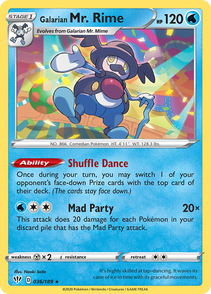 Galarian Mr. Rime (036/189) [Sword & Shield: Darkness Ablaze] | Jomio and Rueliete's Cards and Comics