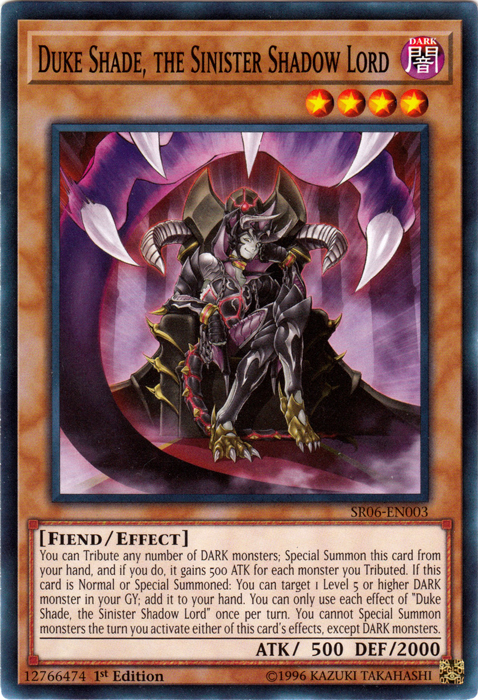 Duke Shade, the Sinister Shadow Lord [SR06-EN003] Common | Jomio and Rueliete's Cards and Comics