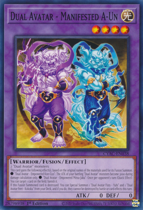 Dual Avatar - Manifested A-Un [CYAC-EN038] Common | Jomio and Rueliete's Cards and Comics
