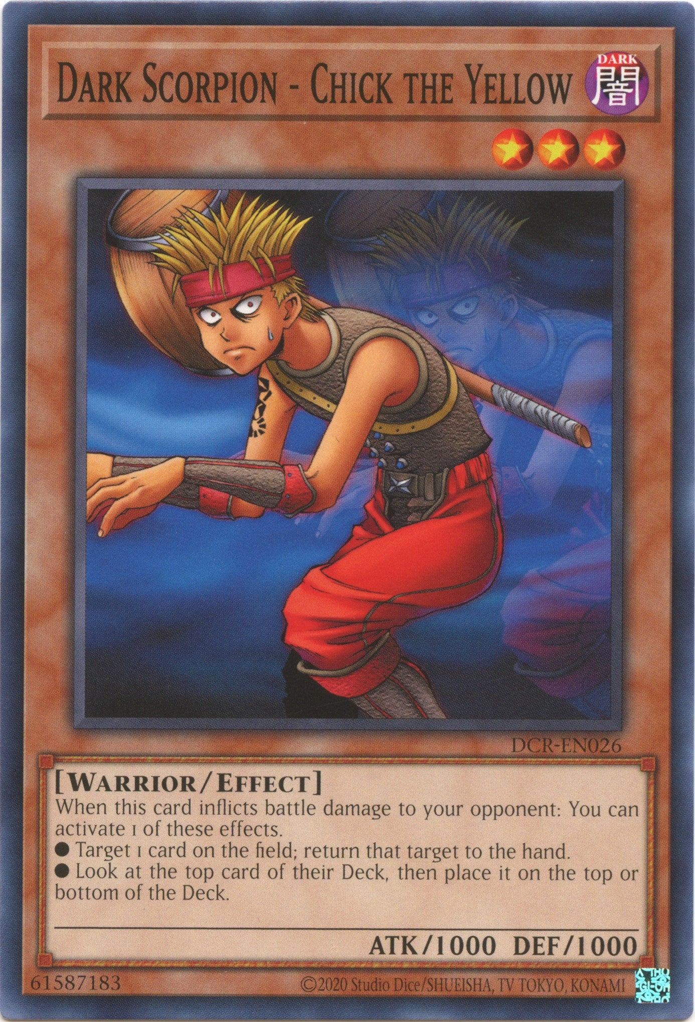 Dark Scorpion - Chick the Yellow (25th Anniversary) [DCR-EN026] Common | Jomio and Rueliete's Cards and Comics