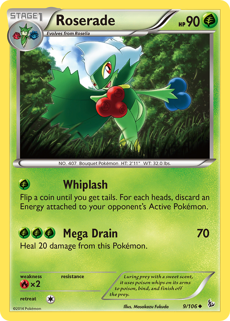 Roserade (9/106) [XY: Flashfire] | Jomio and Rueliete's Cards and Comics