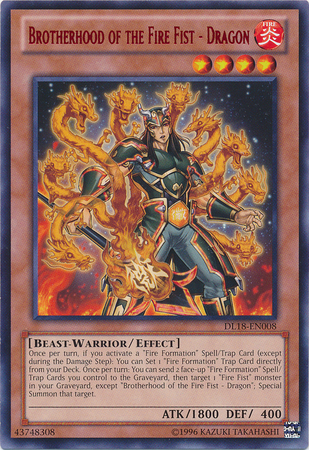 Brotherhood of the Fire Fist - Dragon (Red) [DL18-EN008] Rare | Jomio and Rueliete's Cards and Comics