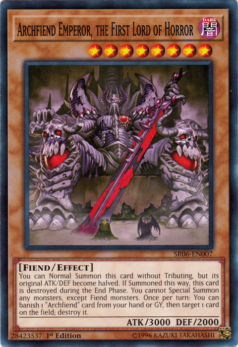 Archfiend Emperor, the First Lord of Horror [SR06-EN007] Common | Jomio and Rueliete's Cards and Comics
