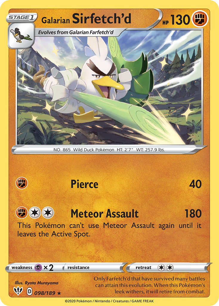 Galarian Sirfetch'd (098/189) [Sword & Shield: Darkness Ablaze] | Jomio and Rueliete's Cards and Comics
