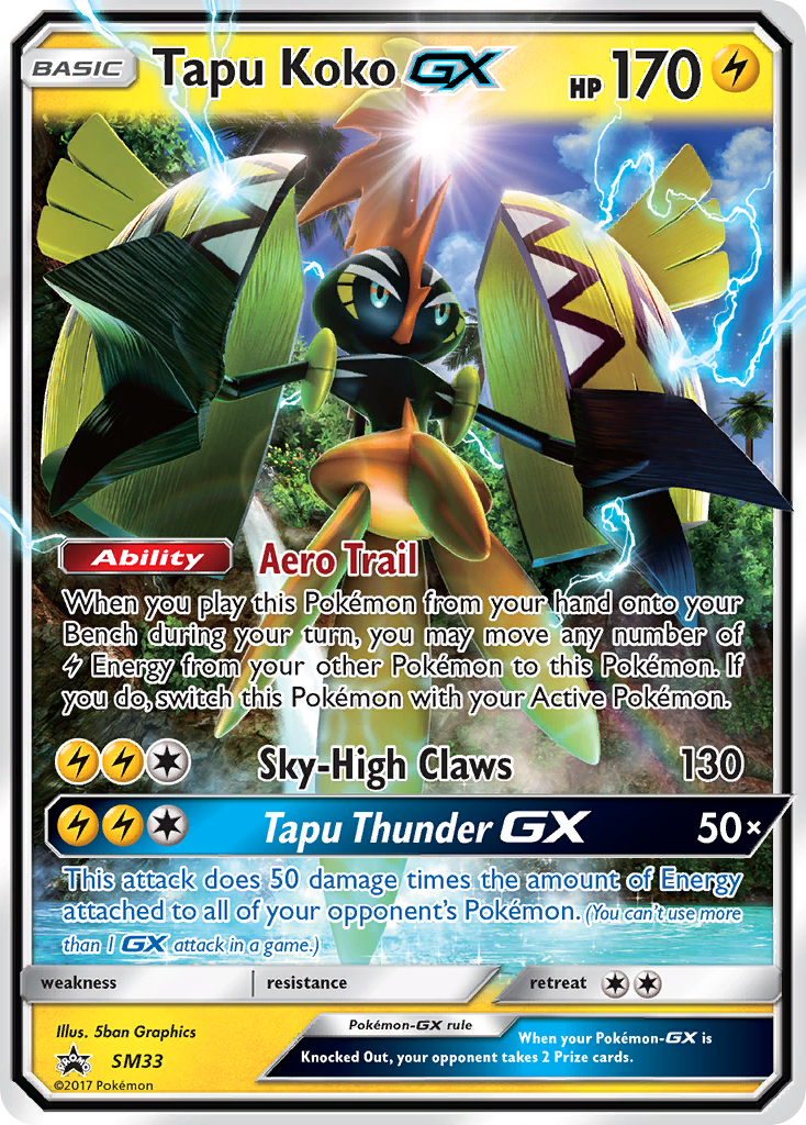 Tapu Koko GX (SM33) [Sun & Moon: Black Star Promos] | Jomio and Rueliete's Cards and Comics