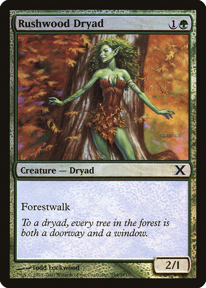 Rushwood Dryad (Premium Foil) [Tenth Edition] | Jomio and Rueliete's Cards and Comics