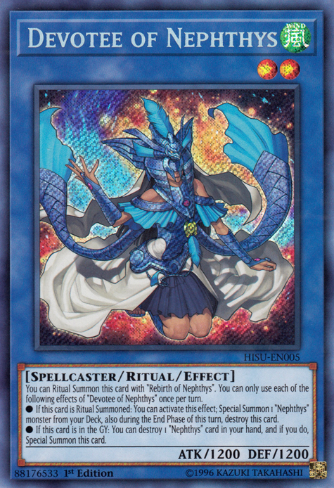 Devotee of Nephthys [HISU-EN005] Secret Rare | Jomio and Rueliete's Cards and Comics