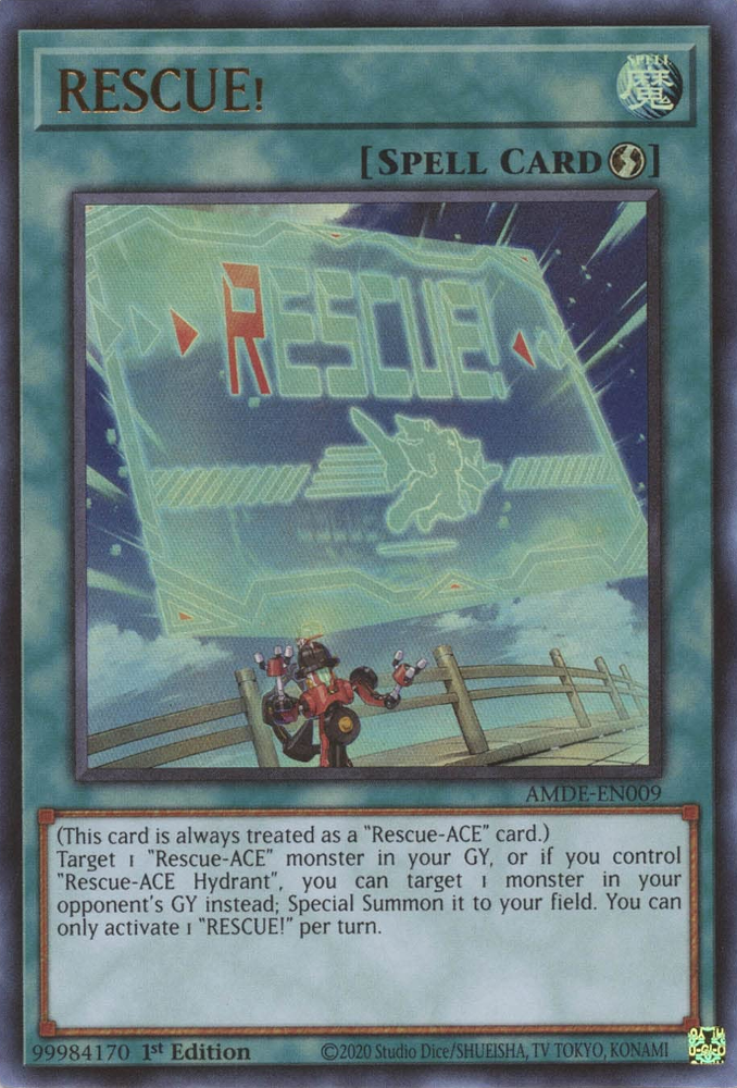 RESCUE! [AMDE-EN009] Ultra Rare | Jomio and Rueliete's Cards and Comics