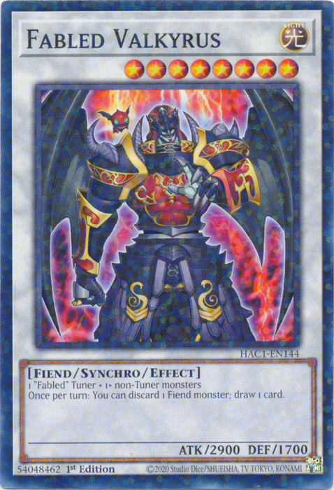 Fabled Valkyrus (Duel Terminal) [HAC1-EN144] Common | Jomio and Rueliete's Cards and Comics