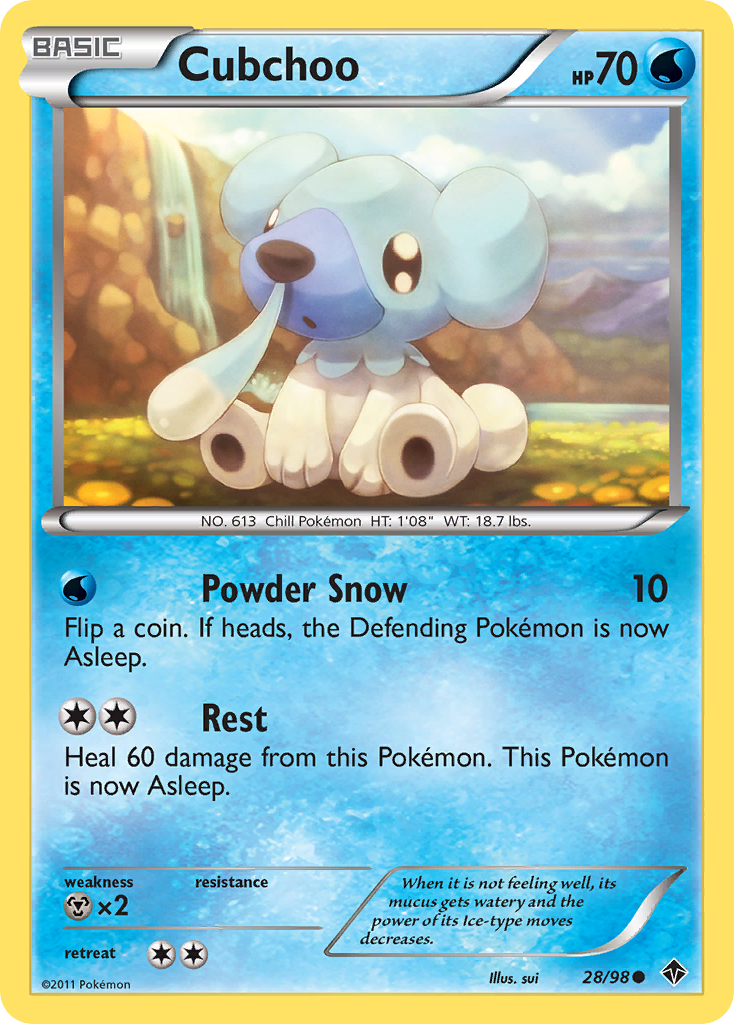 Cubchoo (28/98) [Black & White: Emerging Powers] | Jomio and Rueliete's Cards and Comics
