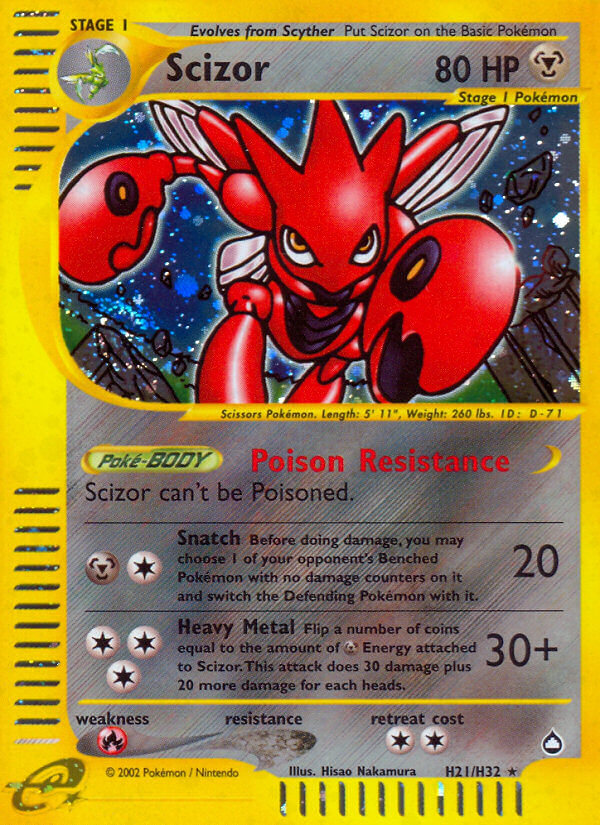 Scizor (H21/H32) [Aquapolis] | Jomio and Rueliete's Cards and Comics
