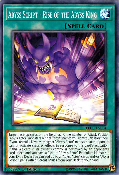 Abyss Script - Rise of the Abyss King [LED3-EN054] Common | Jomio and Rueliete's Cards and Comics
