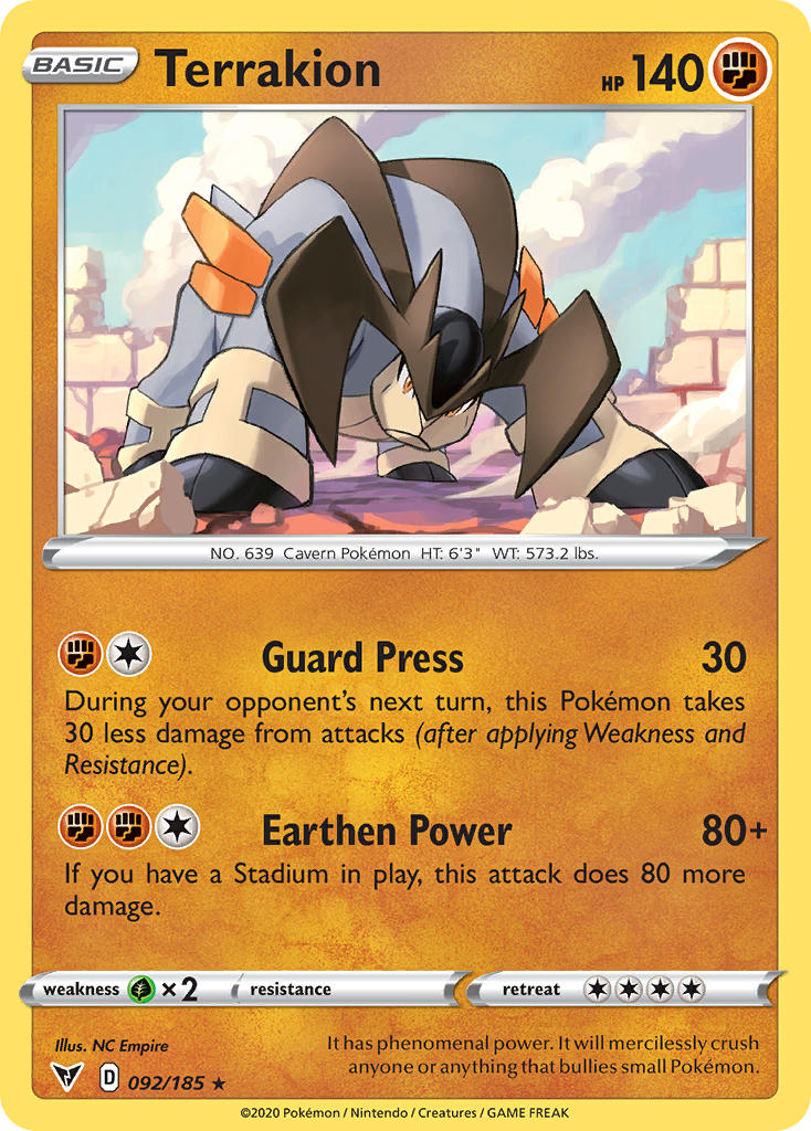 Terrakion (092/185) [Sword & Shield: Vivid Voltage] | Jomio and Rueliete's Cards and Comics