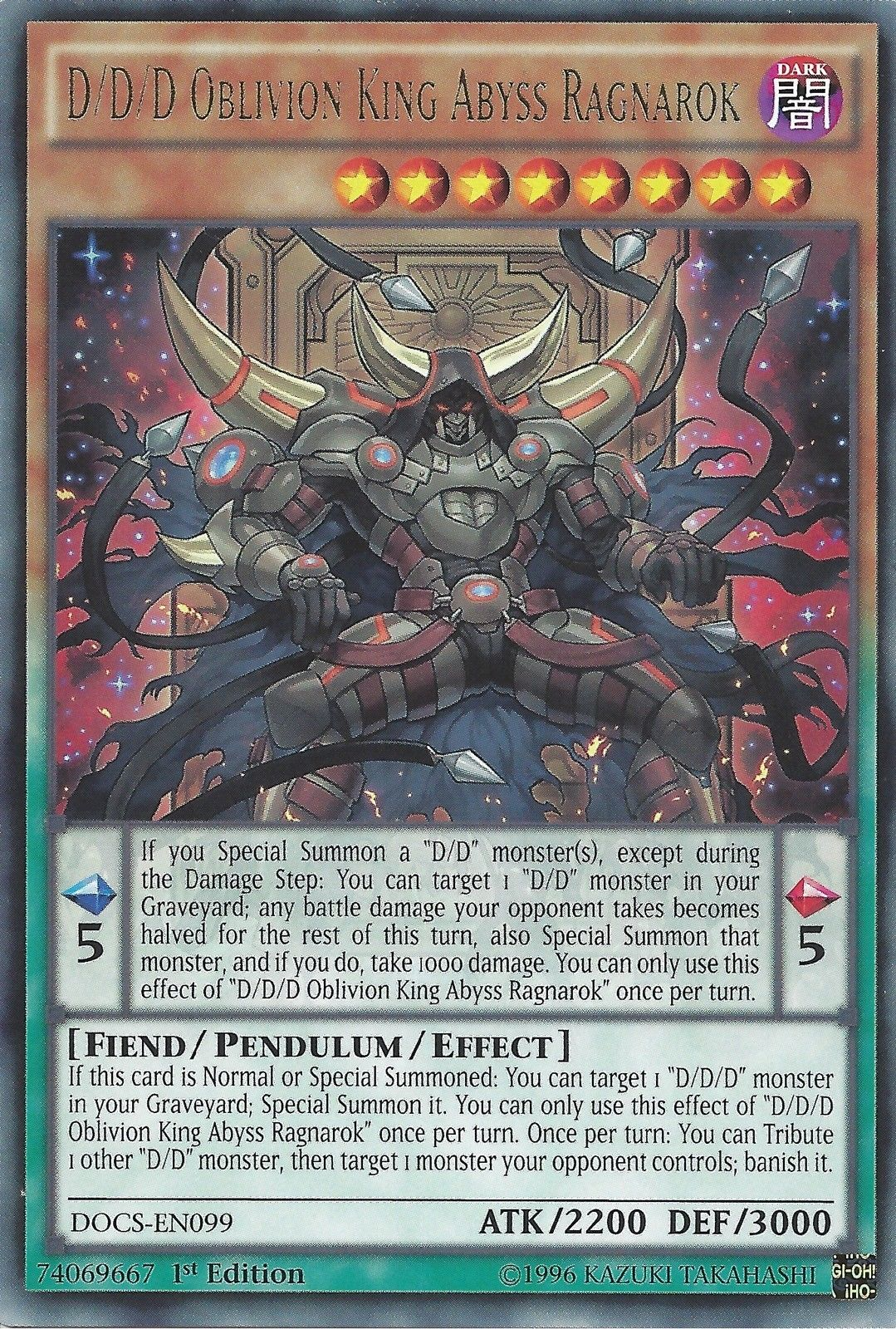 D/D/D Oblivion King Abyss Ragnarok [DOCS-EN099] Rare | Jomio and Rueliete's Cards and Comics