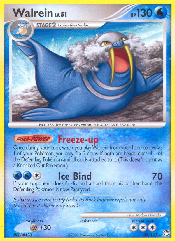 Walrein (39/123) [Diamond & Pearl: Mysterious Treasures] | Jomio and Rueliete's Cards and Comics