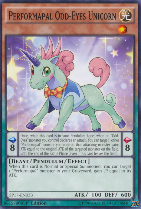 Performapal Odd-Eyes Unicorn [SP17-EN033] Common | Jomio and Rueliete's Cards and Comics