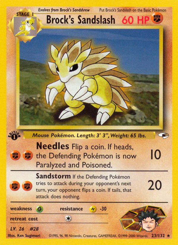 Brock's Sandslash (23/132) [Gym Heroes 1st Edition] | Jomio and Rueliete's Cards and Comics
