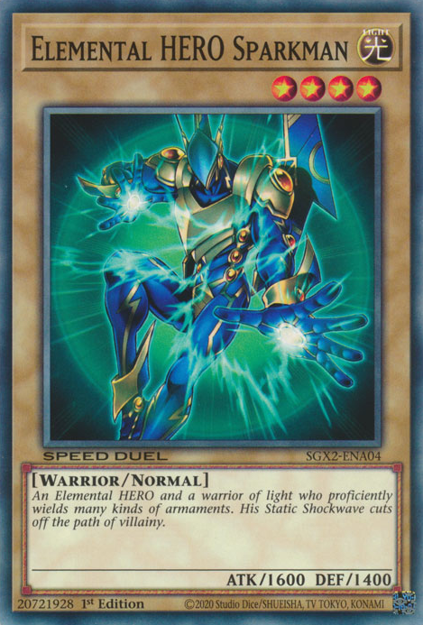 Elemental HERO Sparkman [SGX2-ENA04] Common | Jomio and Rueliete's Cards and Comics
