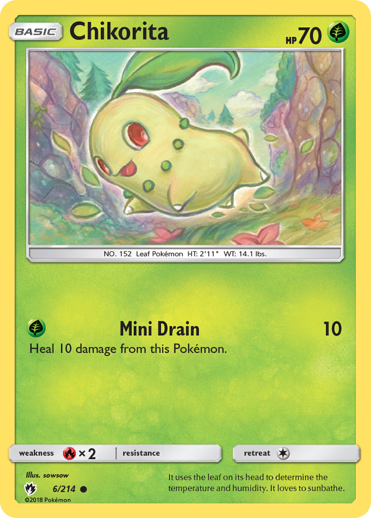 Chikorita (6/214) [Sun & Moon: Lost Thunder] | Jomio and Rueliete's Cards and Comics