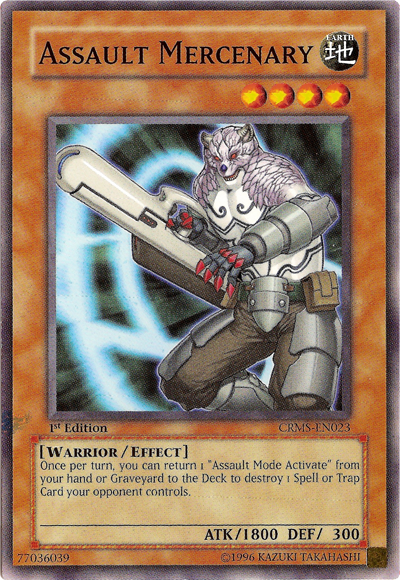 Assault Mercenary [CRMS-EN023] Common | Jomio and Rueliete's Cards and Comics