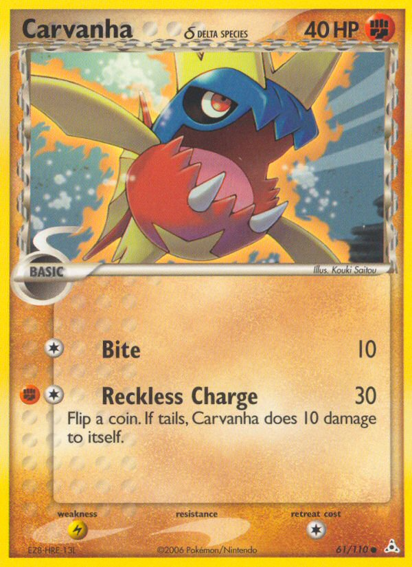 Carvanha (61/110) (Delta Species) [EX: Holon Phantoms] | Jomio and Rueliete's Cards and Comics