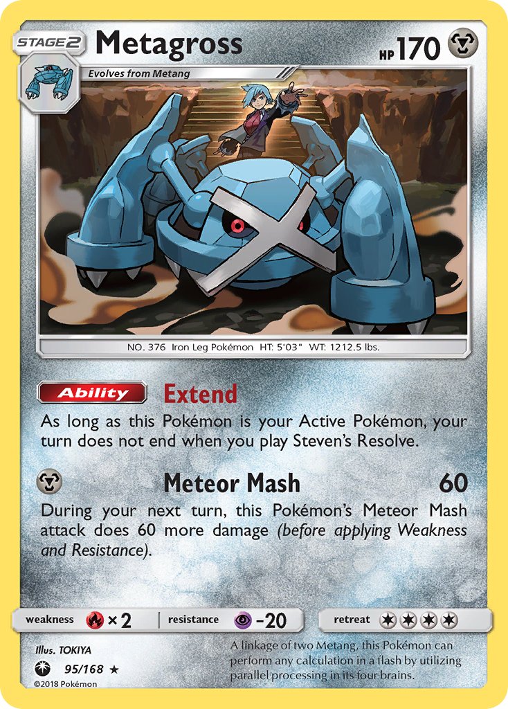Metagross (95/168) (Prerelease Kit Exclusive) (Theme Deck Exclusive) [Sun & Moon: Celestial Storm] | Jomio and Rueliete's Cards and Comics