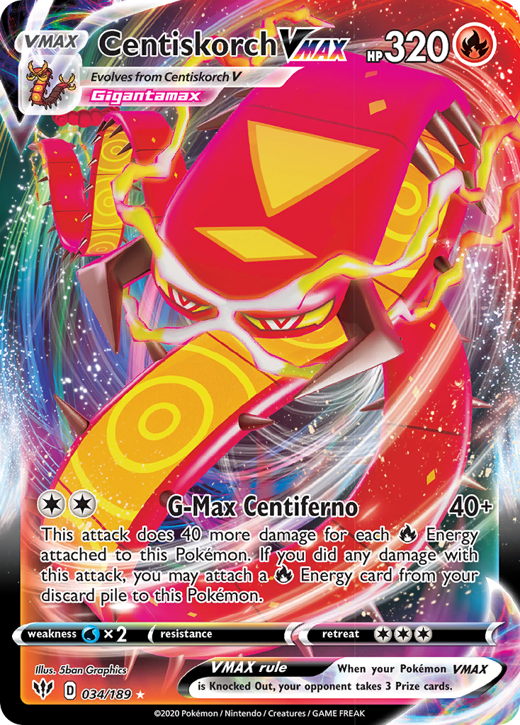 Centiskorch VMAX (034/189) [Sword & Shield: Darkness Ablaze] | Jomio and Rueliete's Cards and Comics