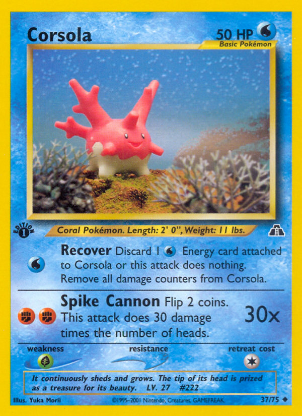 Corsola (37/75) [Neo Discovery 1st Edition] | Jomio and Rueliete's Cards and Comics
