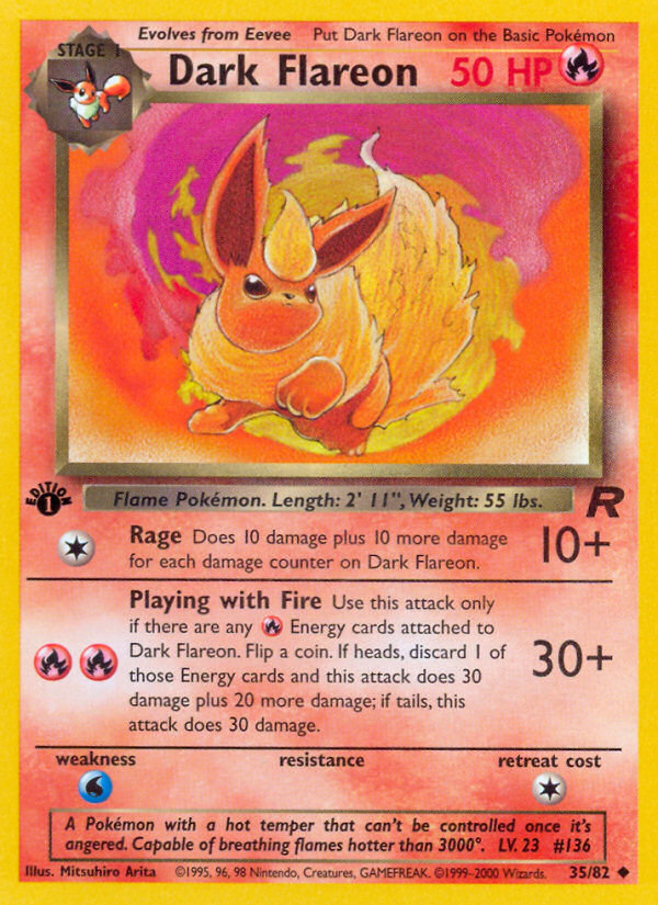 Dark Flareon (35/82) [Team Rocket 1st Edition] | Jomio and Rueliete's Cards and Comics