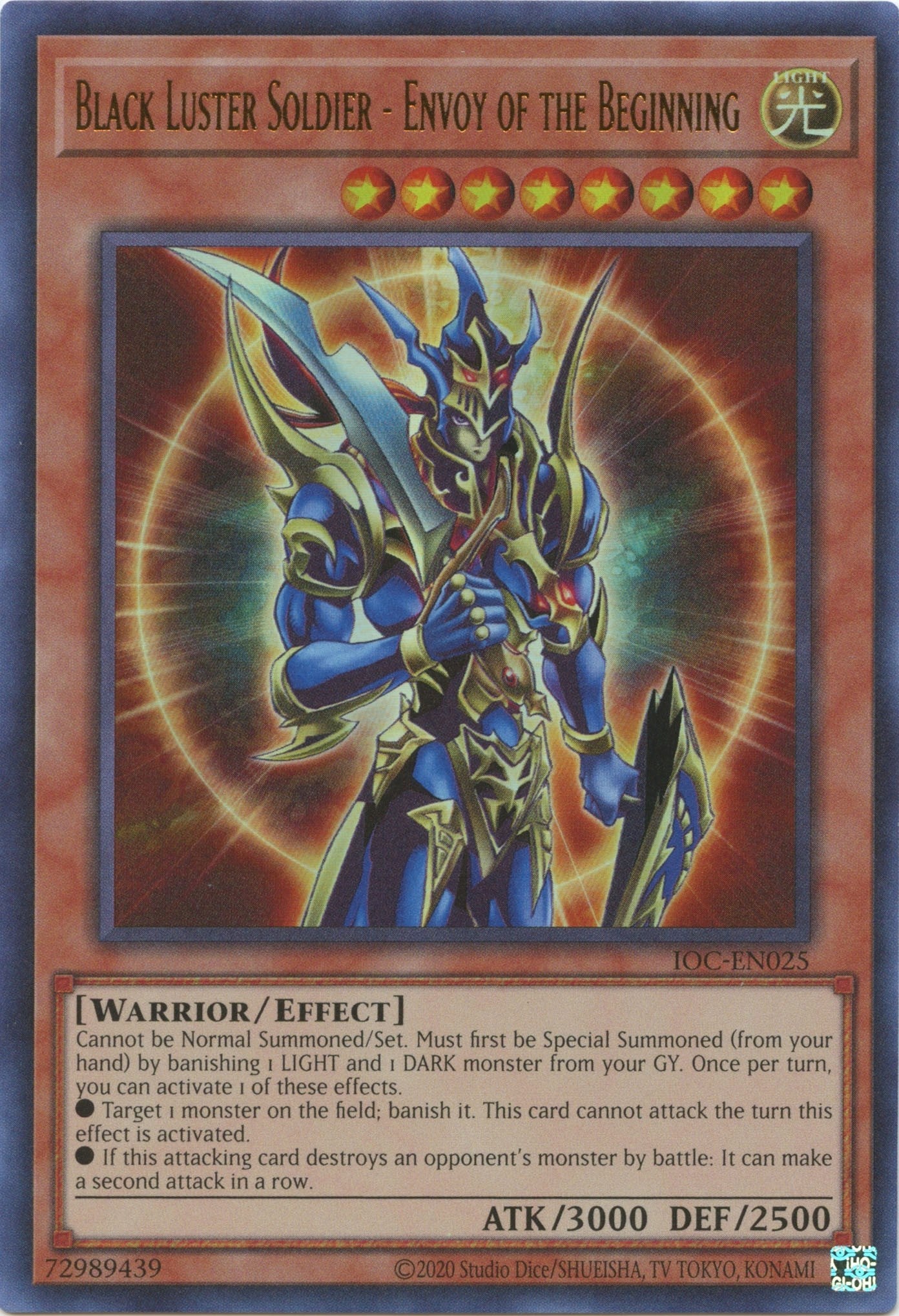 Black Luster Soldier - Envoy of the Beginning (25th Anniversary) [IOC-EN025] Ultra Rare | Jomio and Rueliete's Cards and Comics