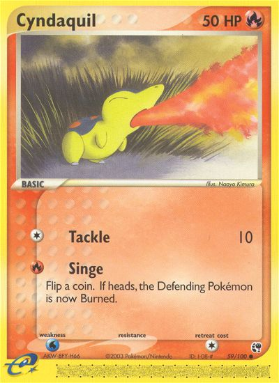 Cyndaquil (59/100) [EX: Sandstorm] | Jomio and Rueliete's Cards and Comics