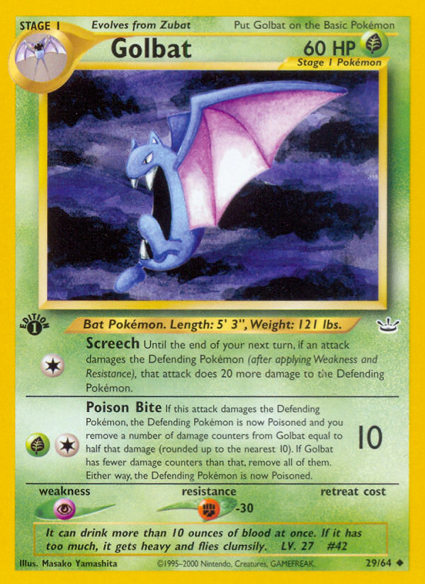 Golbat (29/64) [Neo Revelation 1st Edition] | Jomio and Rueliete's Cards and Comics