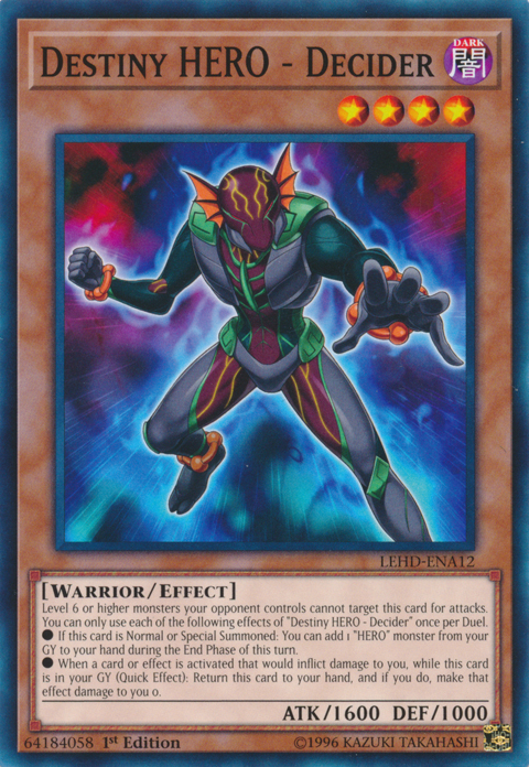 Destiny HERO - Decider [LEHD-ENA12] Common | Jomio and Rueliete's Cards and Comics