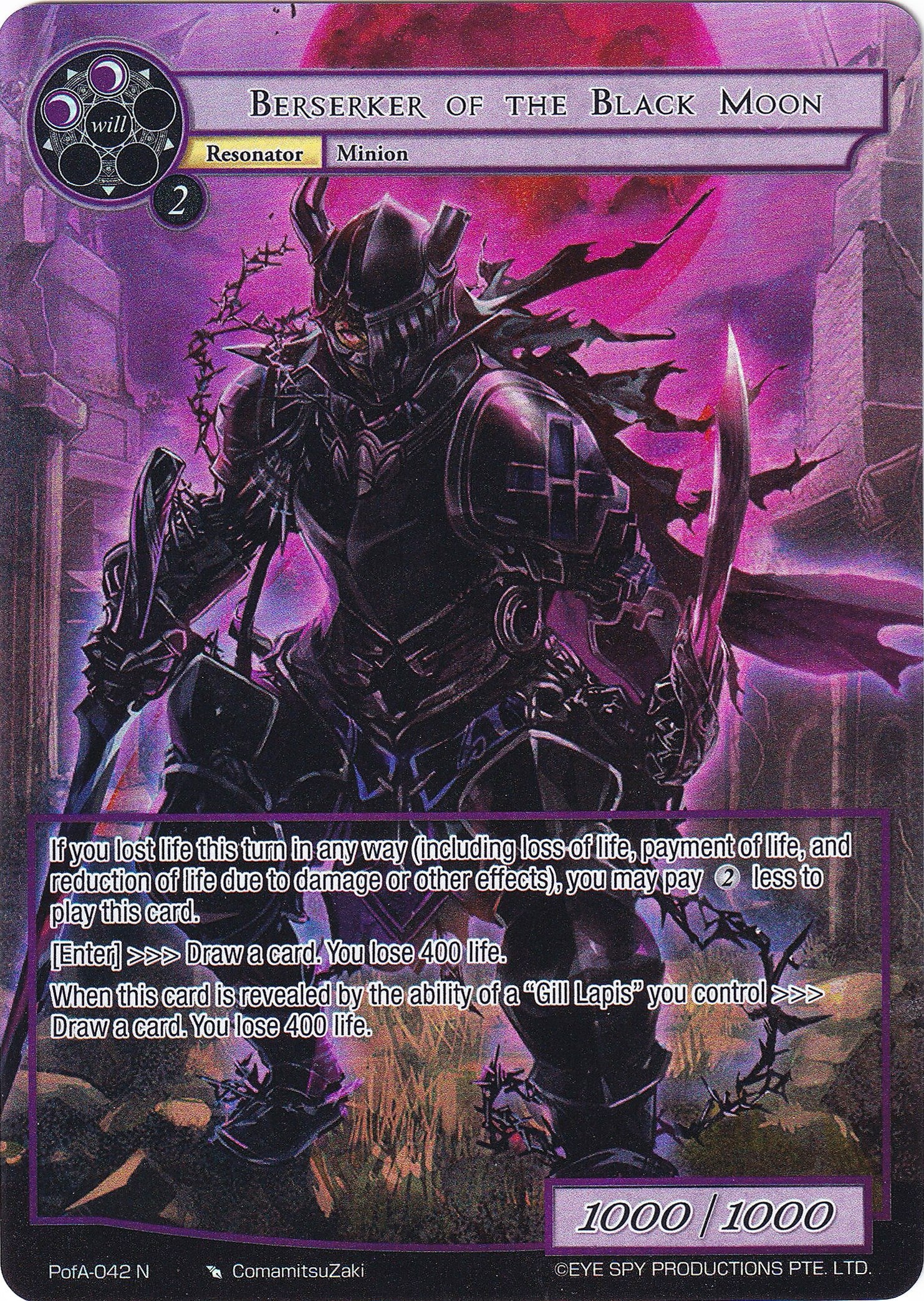 Berserker of the Black Moon (Full Art) (PofA-042) [Alice Origin IV: Prologue of Attoractia] | Jomio and Rueliete's Cards and Comics