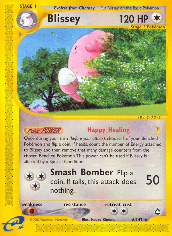 Blissey (6/147) [Aquapolis] | Jomio and Rueliete's Cards and Comics