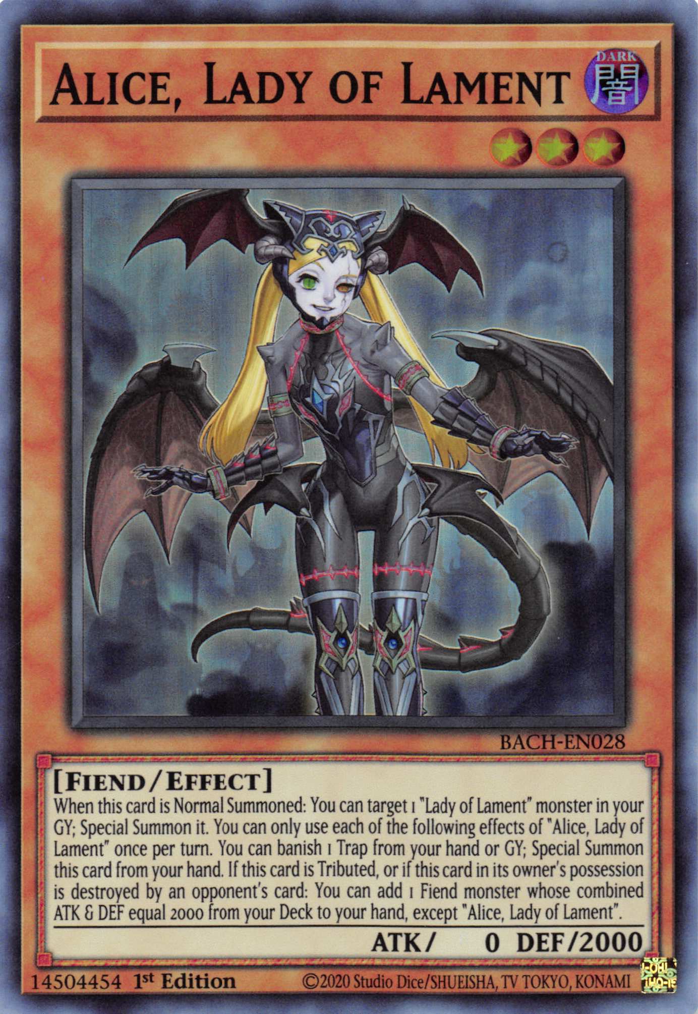 Alice, Lady of Lament [BACH-EN028] Super Rare | Jomio and Rueliete's Cards and Comics