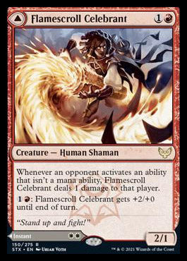Flamescroll Celebrant // Revel in Silence [Strixhaven: School of Mages] | Jomio and Rueliete's Cards and Comics