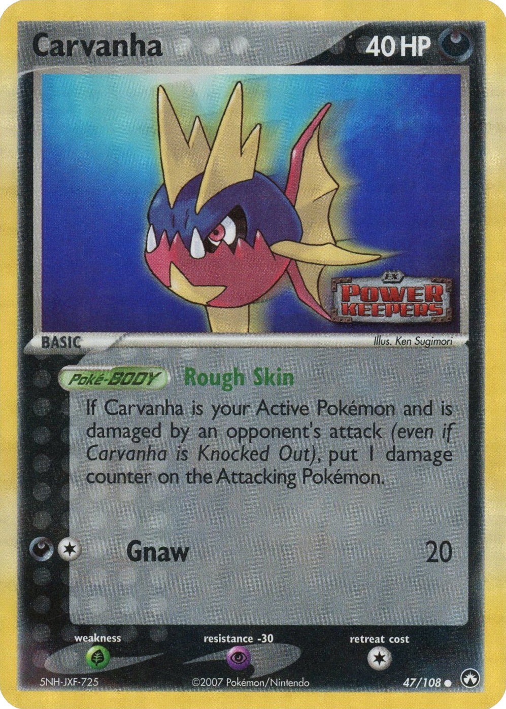 Carvanha (47/108) (Stamped) [EX: Power Keepers] | Jomio and Rueliete's Cards and Comics