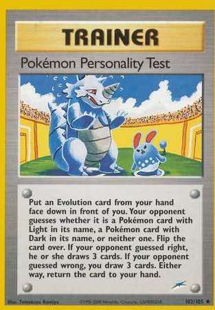 Pokemon Personality Test (102/105) [Neo Destiny Unlimited] | Jomio and Rueliete's Cards and Comics