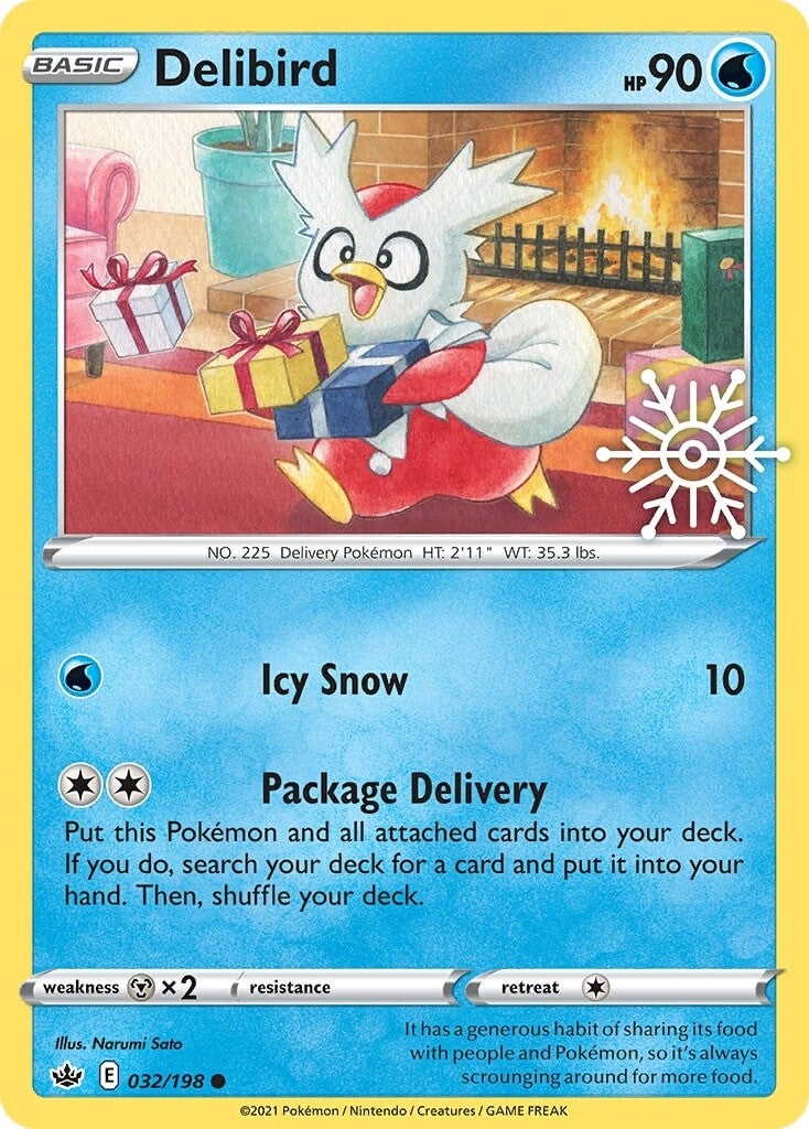 Delibird (032/198) (Holiday Calendar) [Sword & Shield: Chilling Reign] | Jomio and Rueliete's Cards and Comics