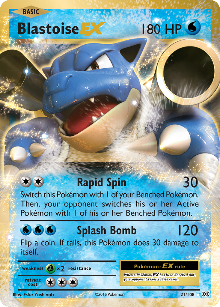 Blastoise EX (21/108) [XY: Evolutions] | Jomio and Rueliete's Cards and Comics
