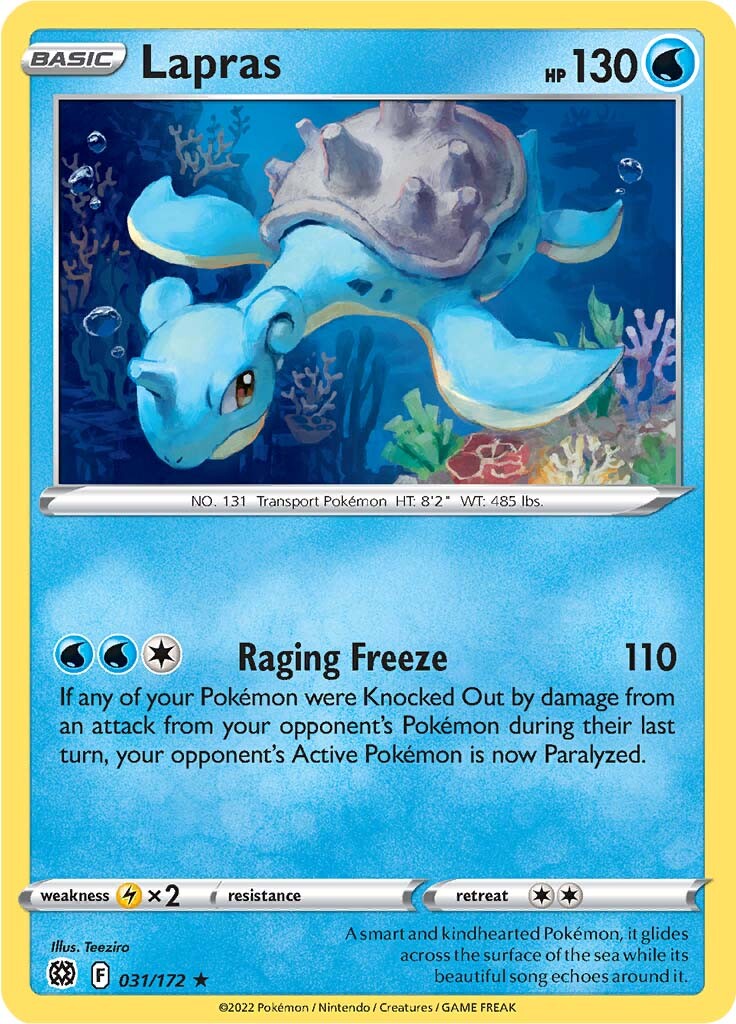 Lapras (031/172) [Sword & Shield: Brilliant Stars] | Jomio and Rueliete's Cards and Comics